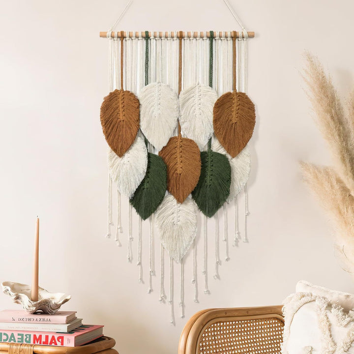 Macrame Leaf Wall Hanging Tapestry Bowlift