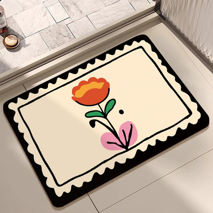 Playful Cartoon Dog-Themed Bath Mat Bowlift