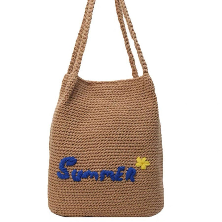 Macrame Drawstring Bag with Summer Motif Bowlift