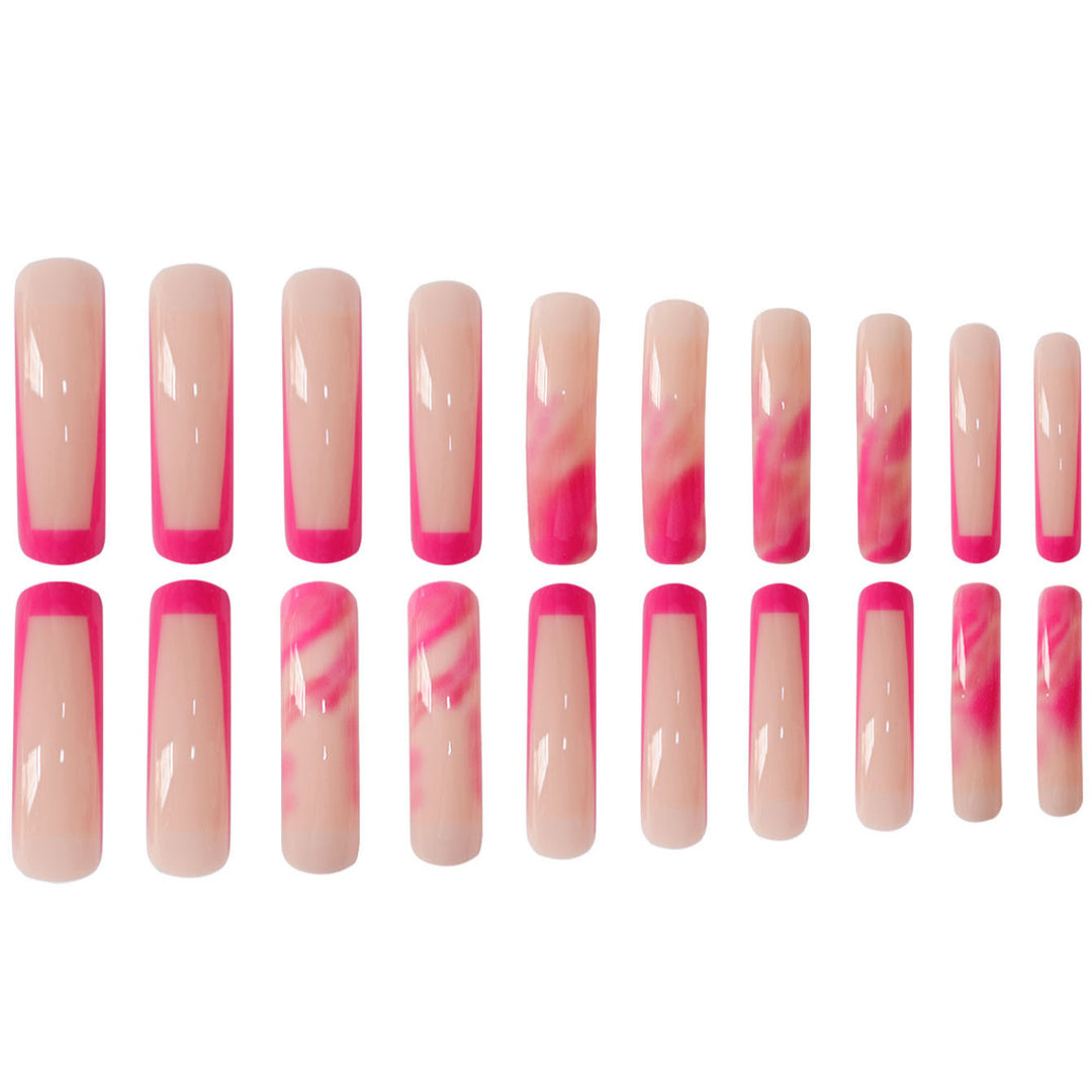 Artistic Marble Effect Nail Extensions Bowlift