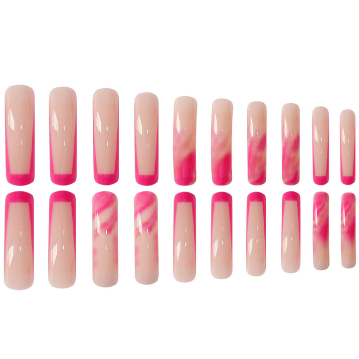 Artistic Marble Effect Nail Extensions Bowlift