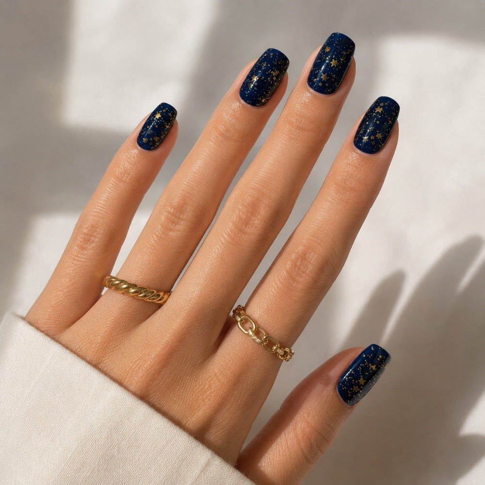 Starry Night Press-On Nail Set Bowlift