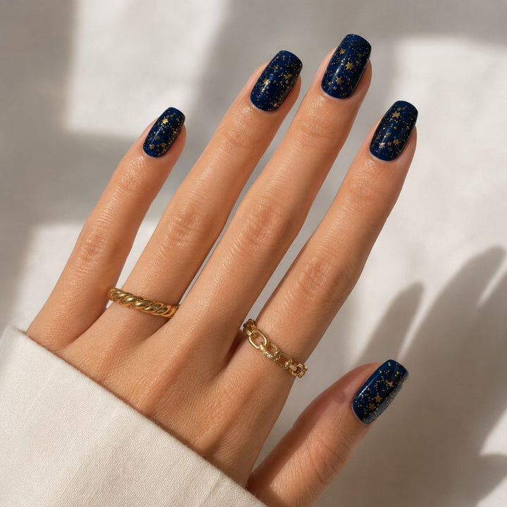Starry Night Press-On Nail Set Bowlift