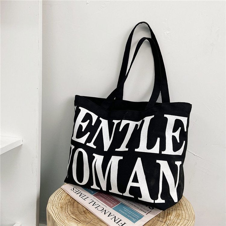 Fashionable cotton bag with striking lettering Bowlift