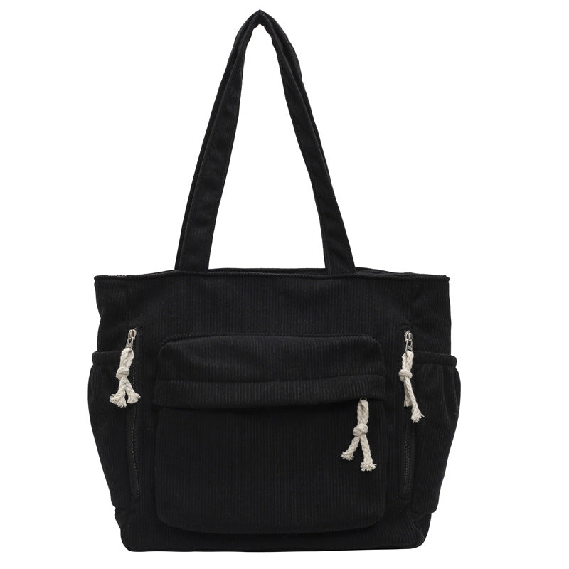 Textured Multi-Pocket Tote Bag Bowlift