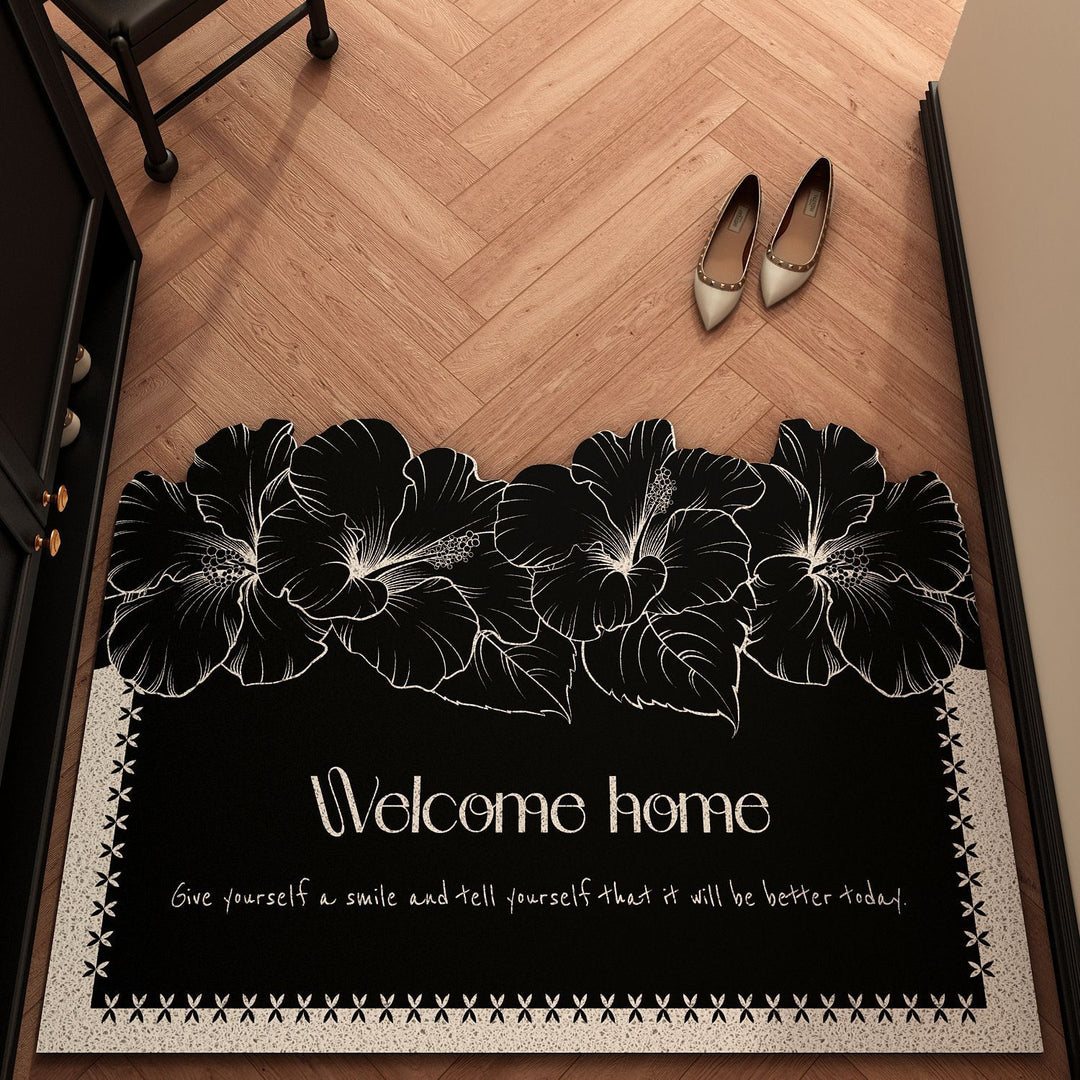 Floral-Themed Welcome Mat Bowlift