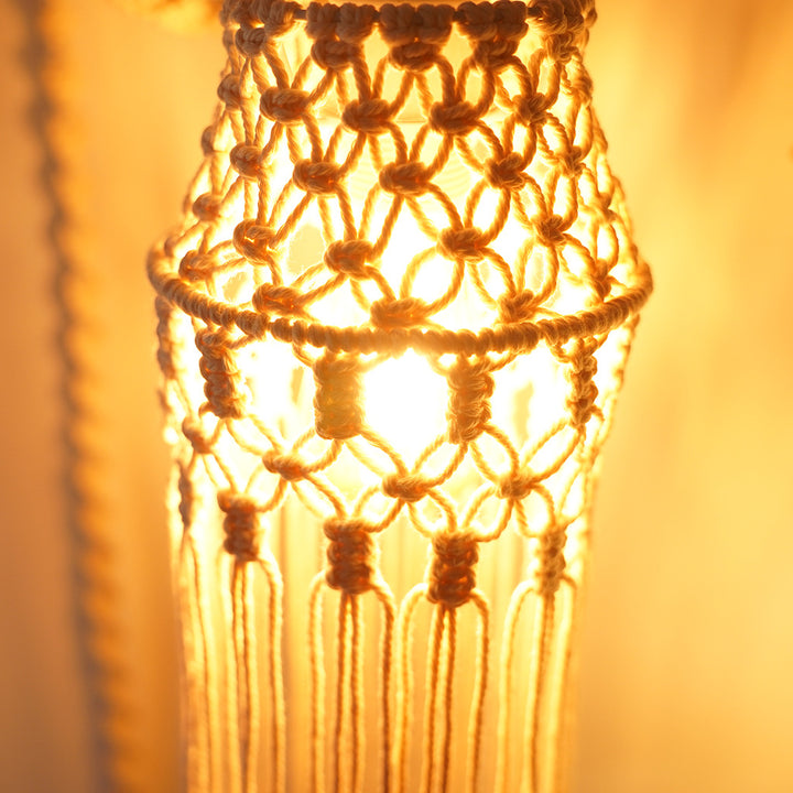 Decorative Macramé Pendant Light Bowlift