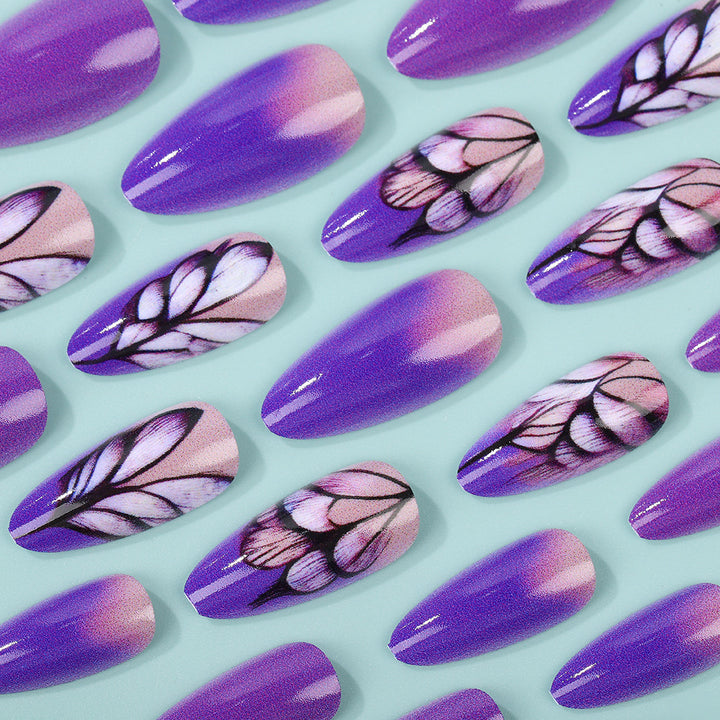 Artificial nails with an elegant floral pattern Bowlift