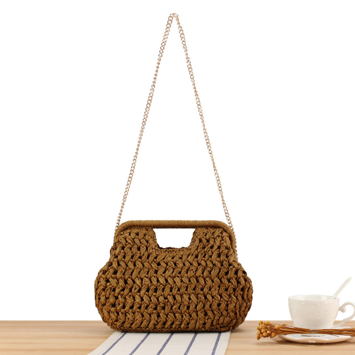 Special handbag made of natural raffia weaving Bowlift