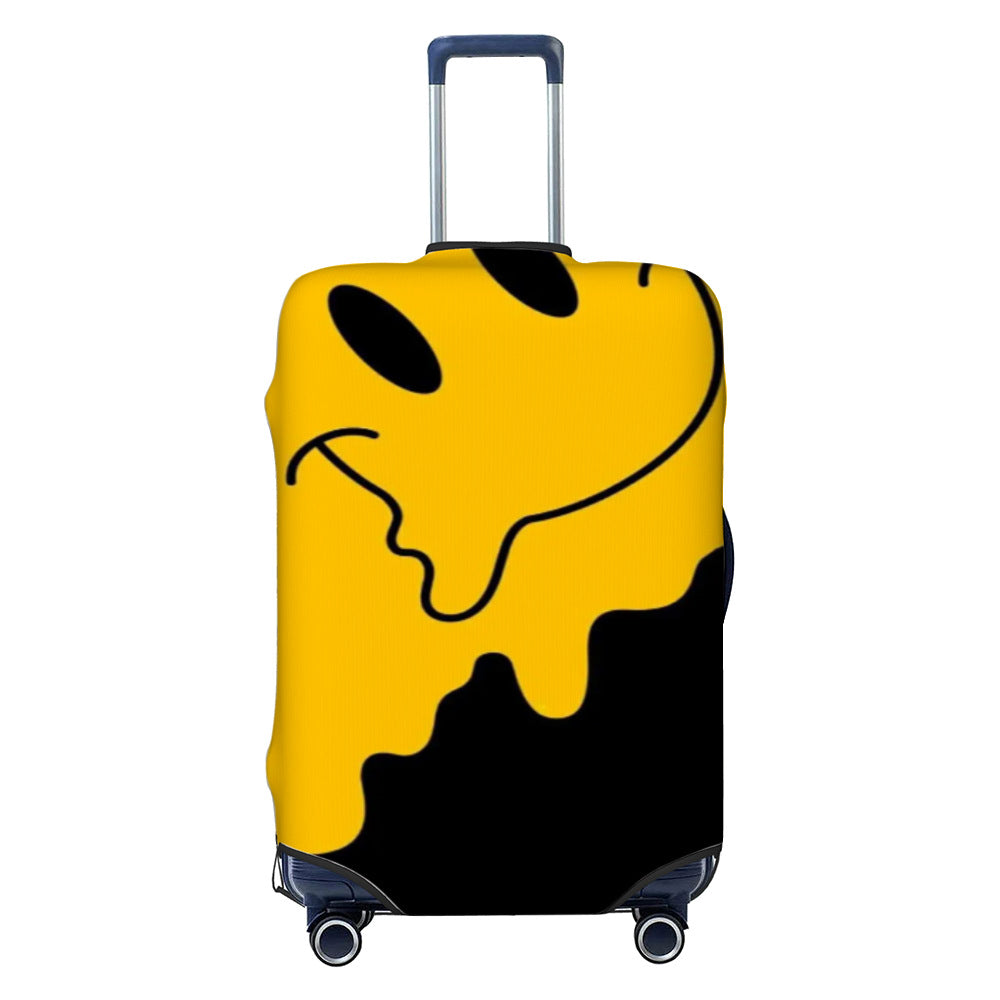 Unisex non-elastic luggage cover with graffiti print and zipper opening, stretchable protective cover with non-slip inner fastening Bowlift