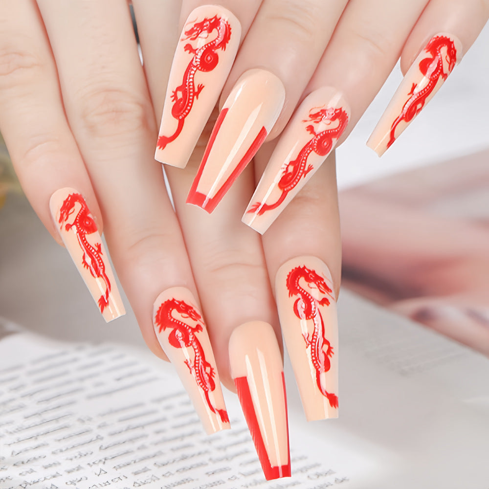 Art nails with dragon motif Bowlift