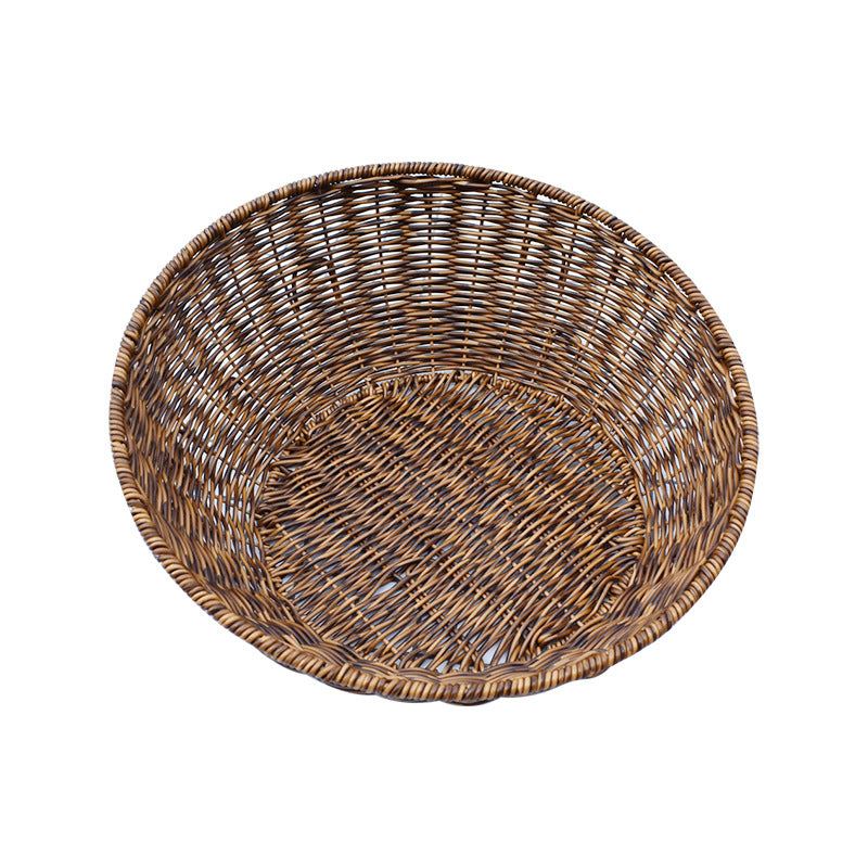Artisan Woven Round Storage Basket Bowlift