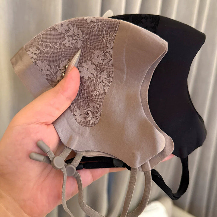 Lace-Panel Breathable Reusable Face Mask with Adjustable Ear Loops Bowlift
