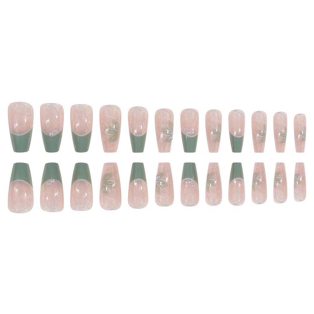 Floral-Design Acrylic Press-On Nails Bowlift