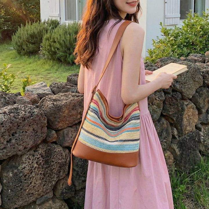 Boho Chic Woven Shoulder Bag