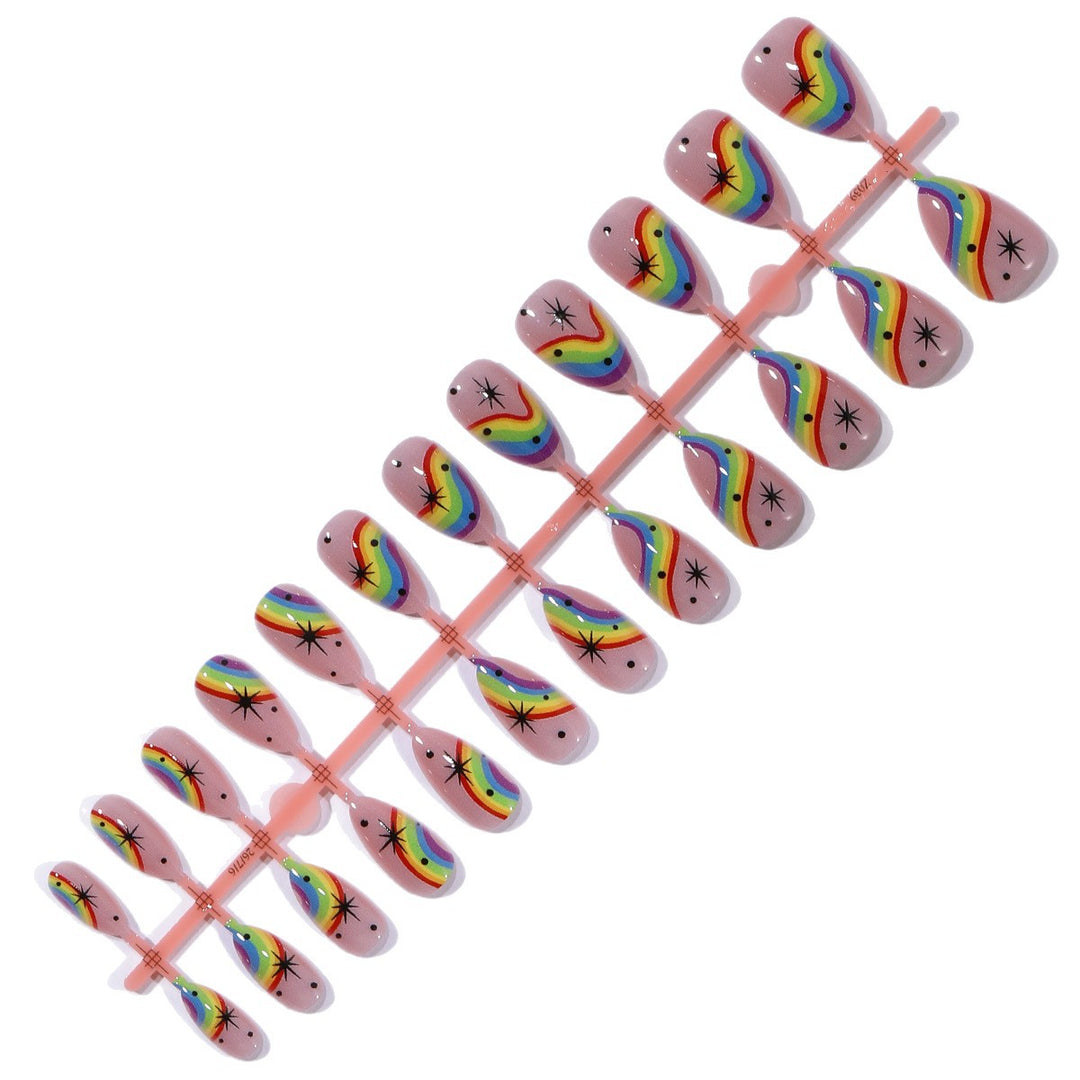 Colorful Rainbow-Themed Nail Art Bowlift