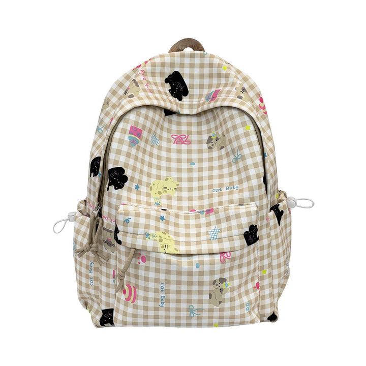 Playful Character Patterned Backpack Bowlift