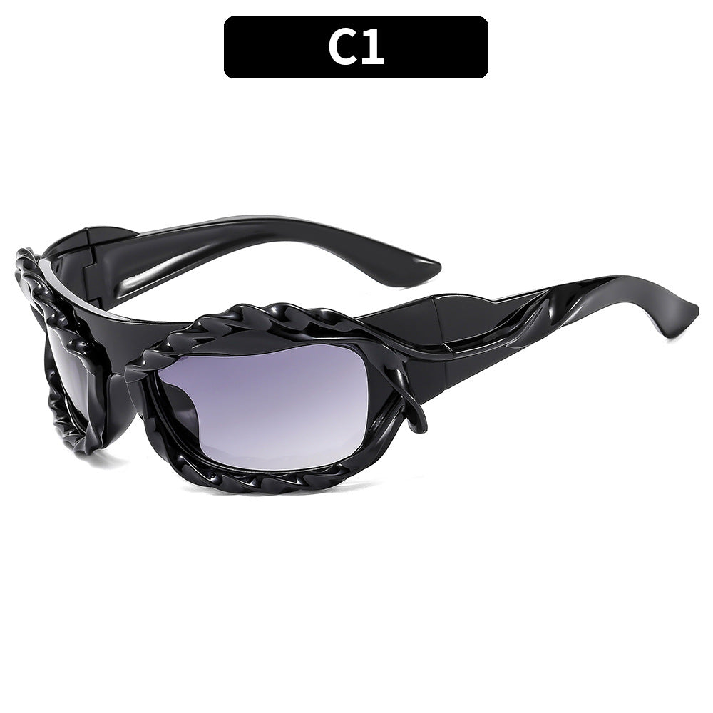 Fashionable Oversized Shield Sunglasses
