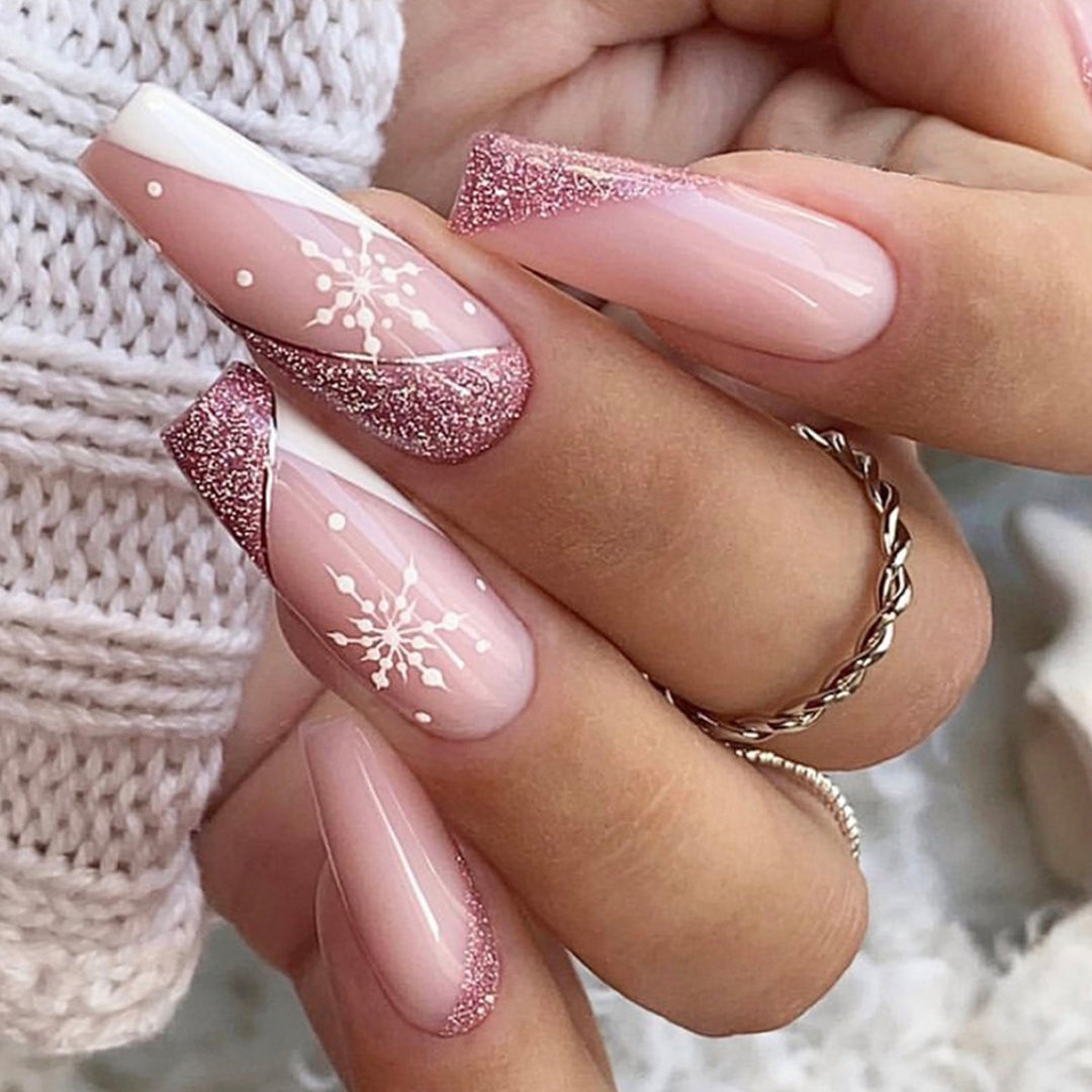 Elegant Stiletto Press-On Nail Set with Unique Design Bowlift