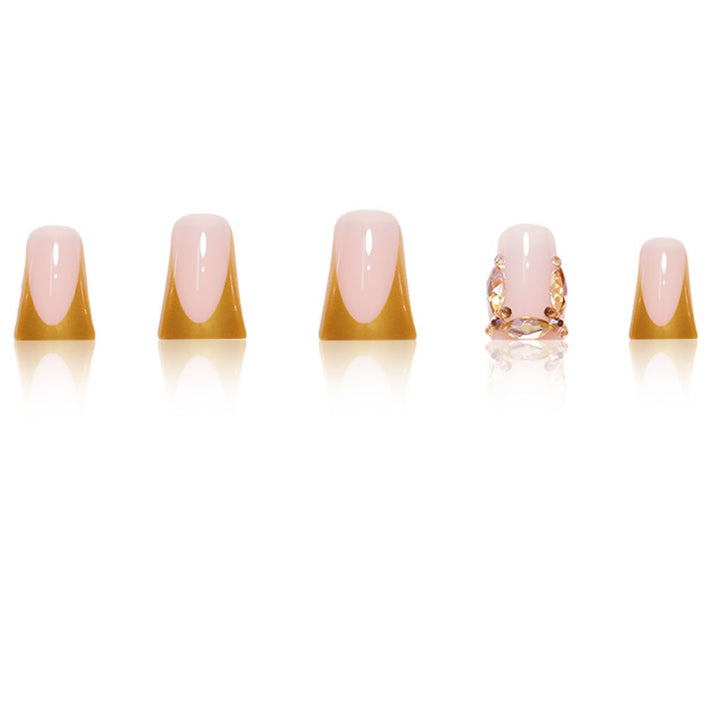 Luxurious Metallic Accent Press-On Nail Extensions Bowlift
