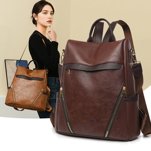 Multi-Functional Leather Backpack Bowlift