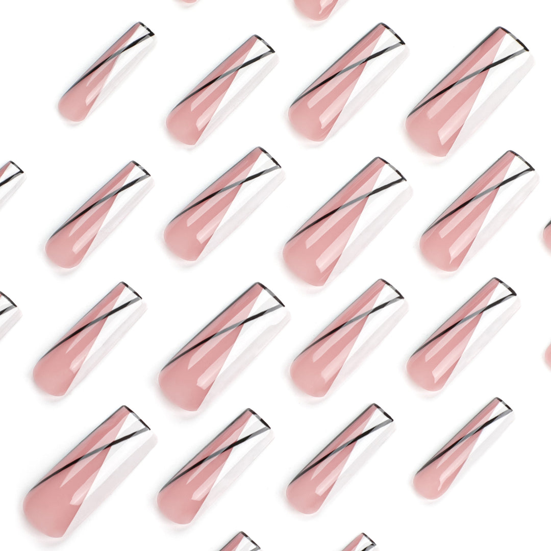 Artful Nail Extensions in Geometric Style Bowlift