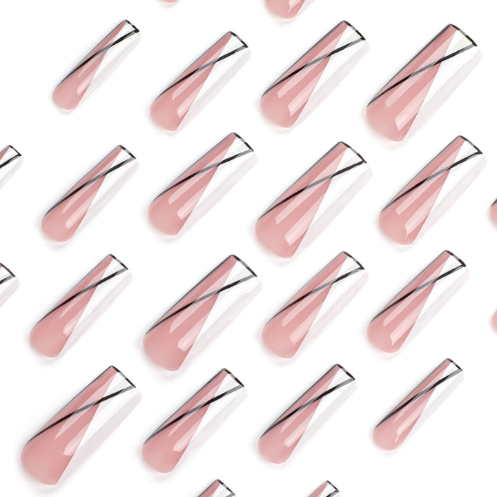 Artful Nail Extensions in Geometric Style Bowlift
