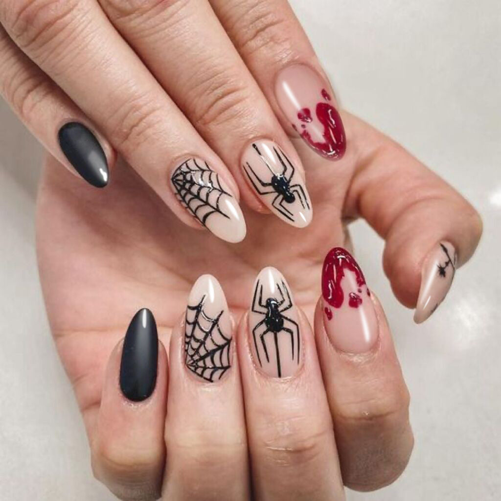 Artistic Spider Design Nail Set Bowlift