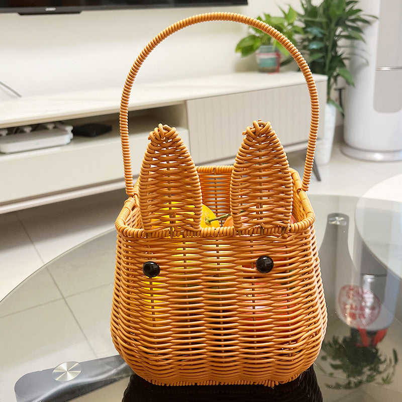Bunny-Shaped Decorative Woven Storage Basket Bowlift