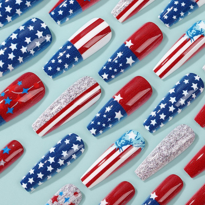 Creative Nail Art with Patriotic Design Bowlift