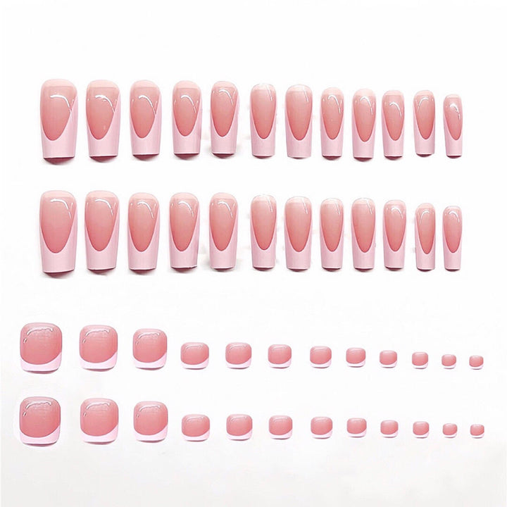 Elegant French Tip Nail Set Bowlift