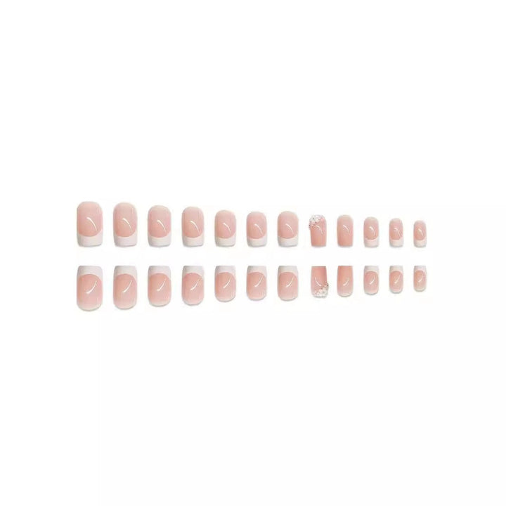 Elegant French Tip Press-On Nail Art Set Bowlift