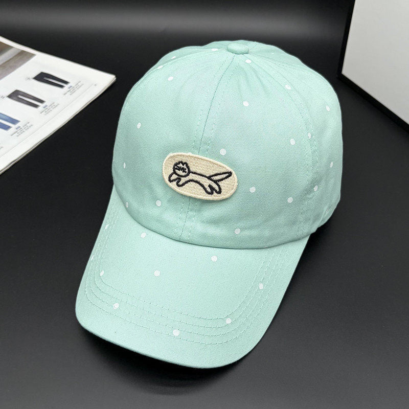 Women's Polka Dot Embroidered Baseball Cap Bowlift