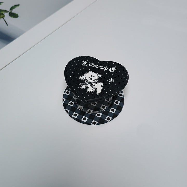 Heart-Shaped Character Phone Grip Bowlift