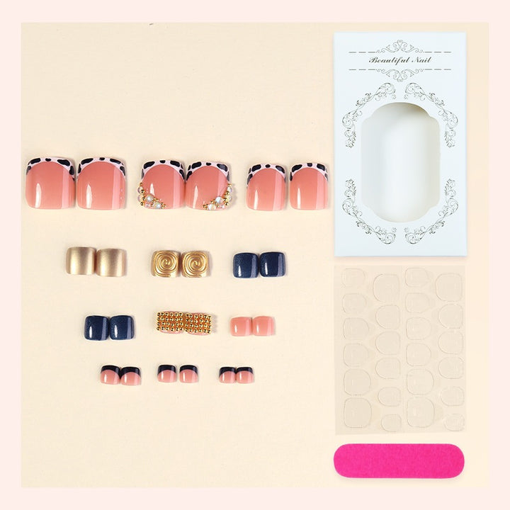 Acrylic nail set with luxurious golden embellishments Bowlift