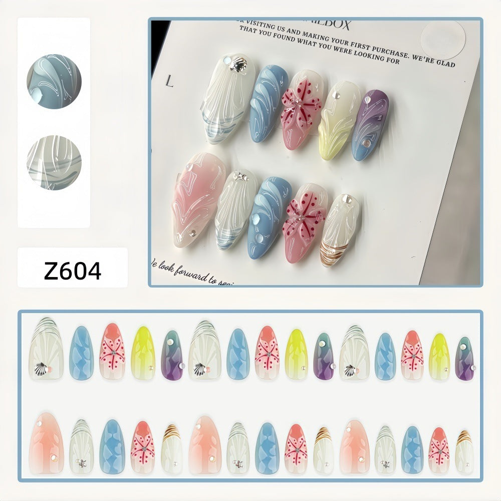 Artificial Nail Set with Floral 3D Design Bowlift