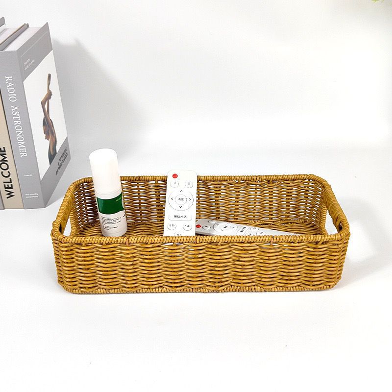 Unisex Rectangular Storage Basket Made of Woven Material Bowlift