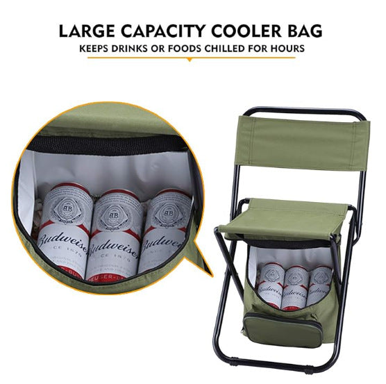 Unisex Folding Chair with Insulated Cooler Bag Bowlift