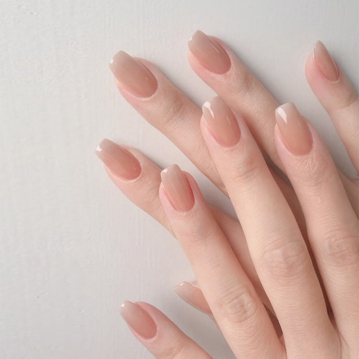 Elegant French Tip Press-On Nails Set Bowlift