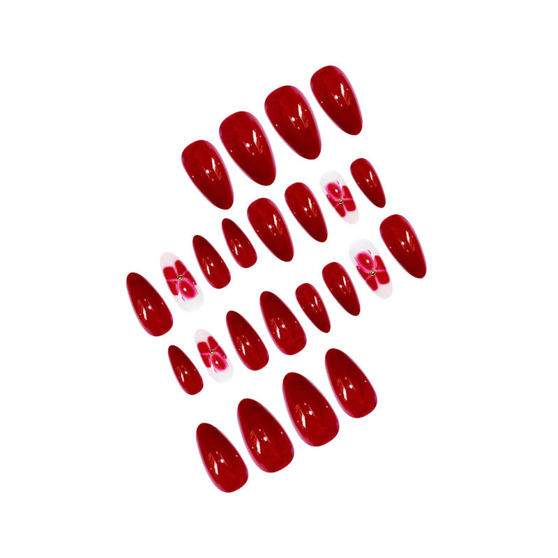 Elegant Floral Press-On Nail Set Bowlift