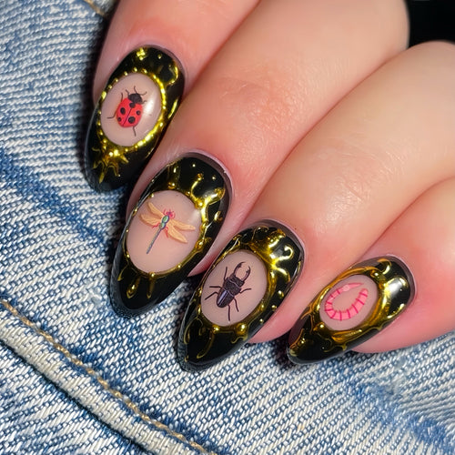Artistic Insect-Themed Press-On Nails Bowlift