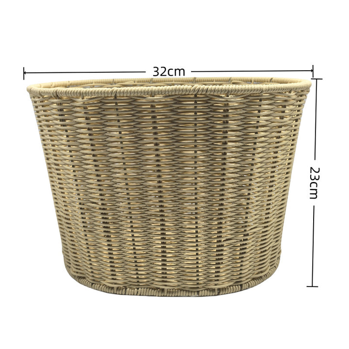 woven rattan front bicycle basket with universal handlebar mount Bowlift