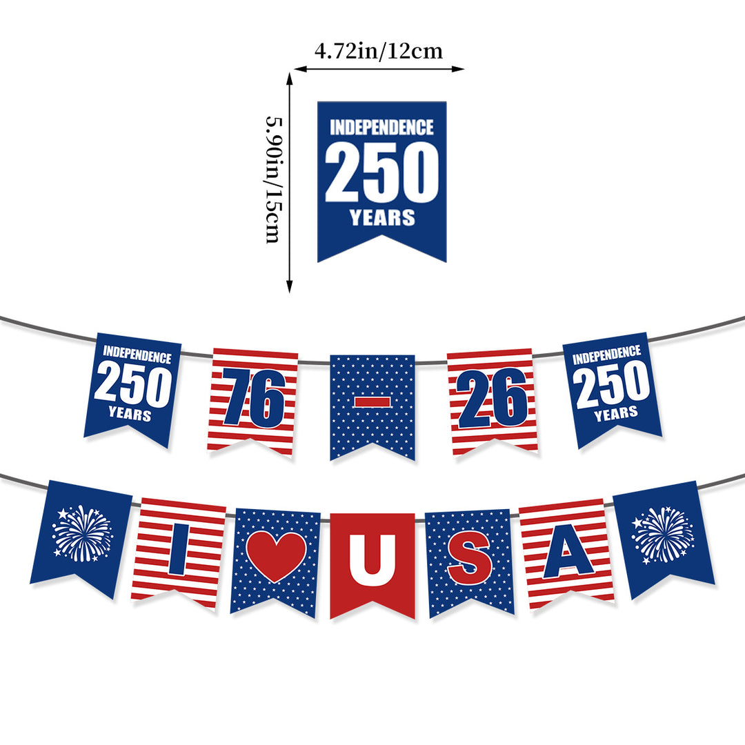 Unisex nan pennant string made of durable polyester with star and stripe motif for party decoration Bowlift