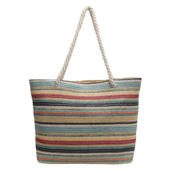 Spacious Striped Beach Tote Bowlift