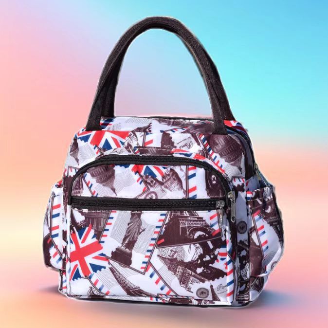 Cat Print Multi-Pocket Tote Bag Bowlift