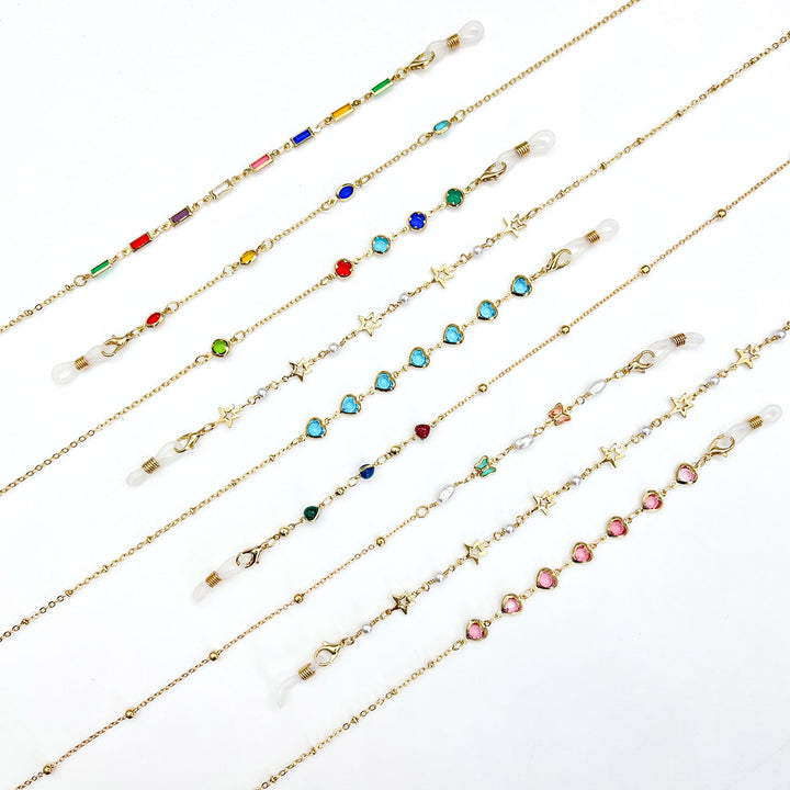 Star-Embellished Eyewear Retainer Chain Bowlift