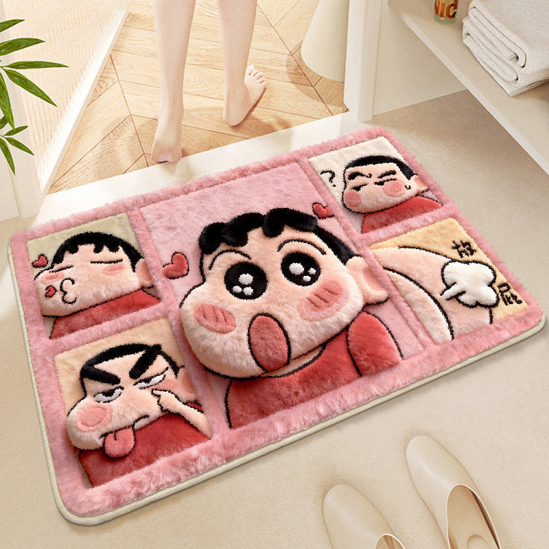 Cute Cartoon Animal-Themed Plush Bath Mat