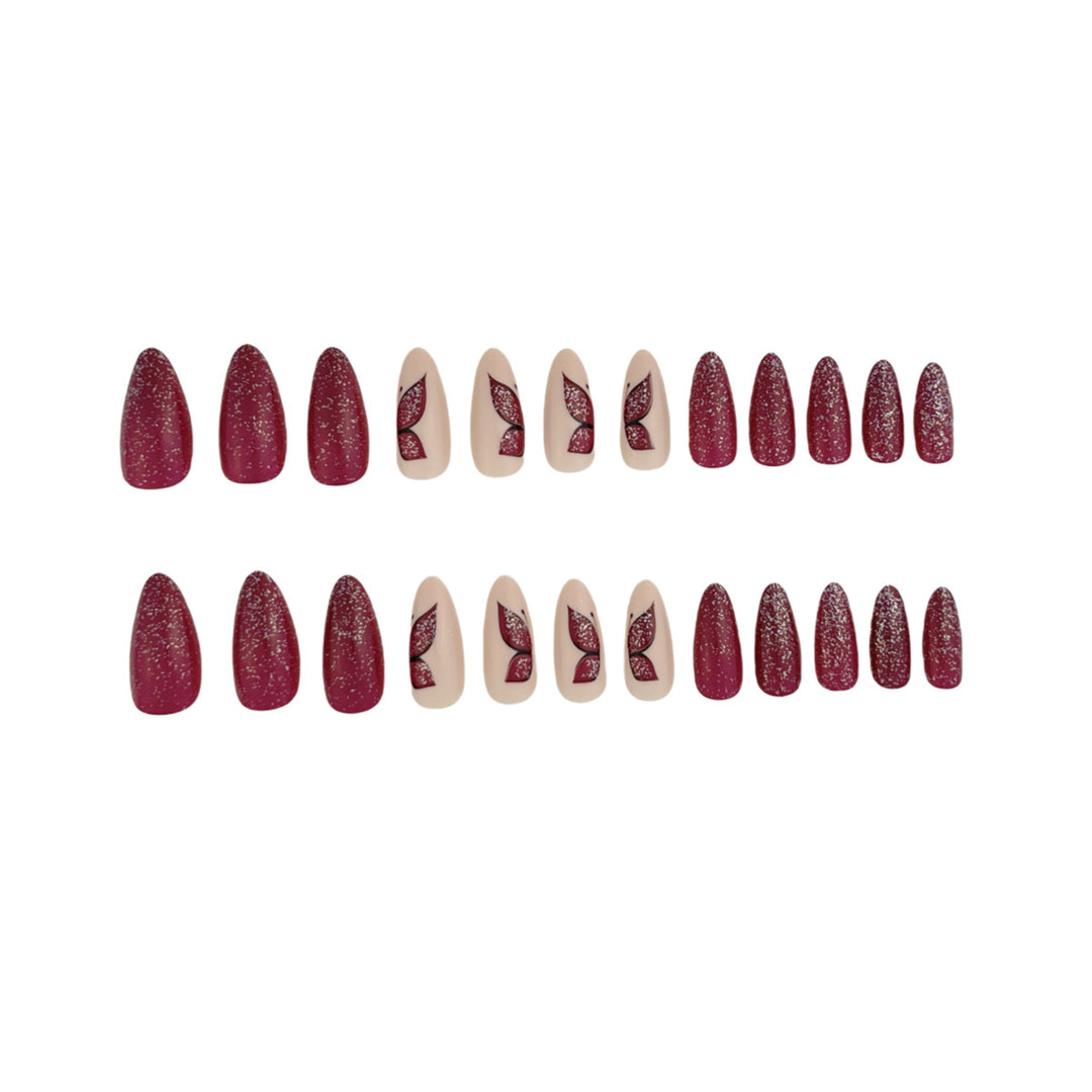 Butterfly-Inspired Glitter Nail Extensions Bowlift
