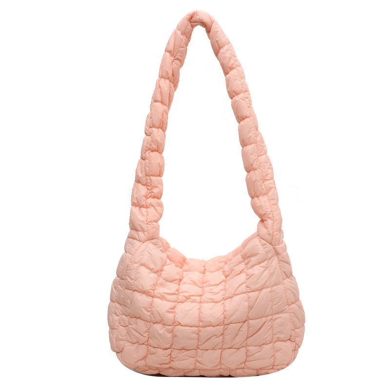 Textured Quilted Shoulder Bag Bowlift