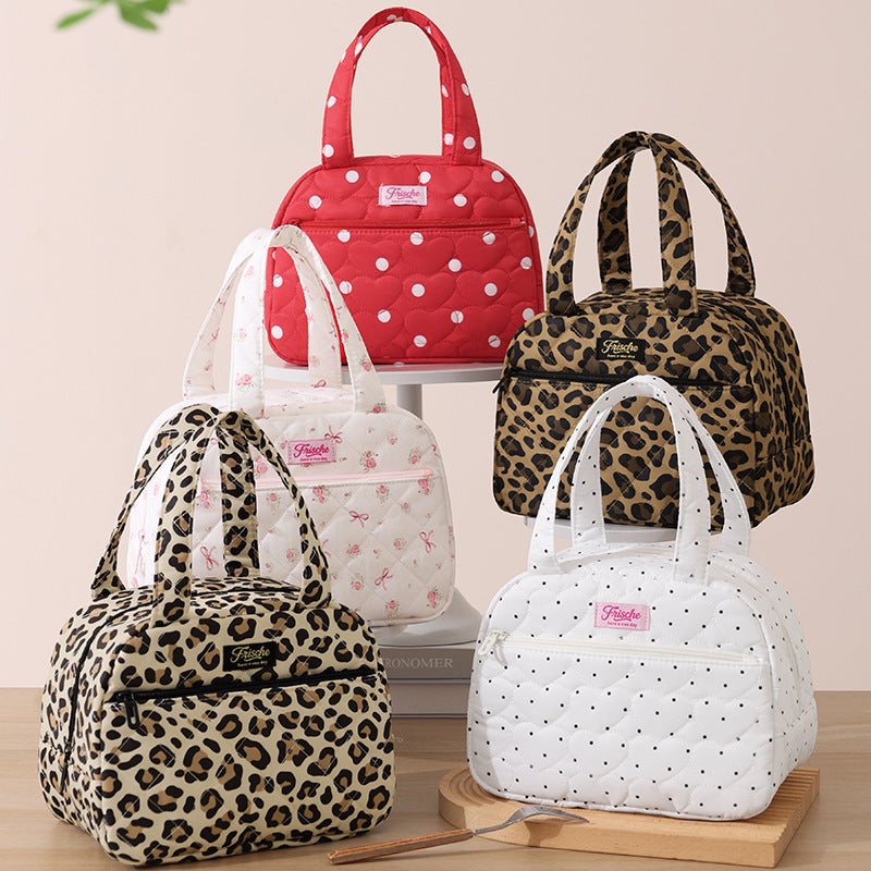 Stylish Leopard Print Travel Handbag Bowlift
